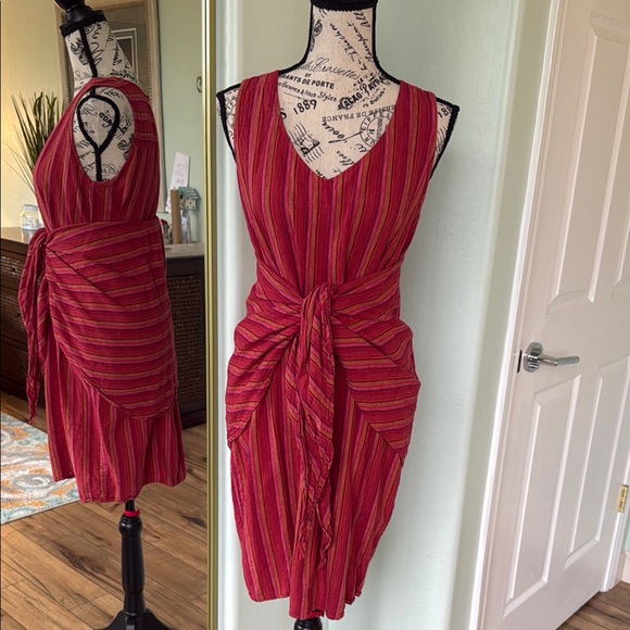 DREW Dresses & Skirts - DREW Red/Pink Sleeveless V-Neck Sundress